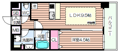 【間取り】 | プレサンス京町堀ノース