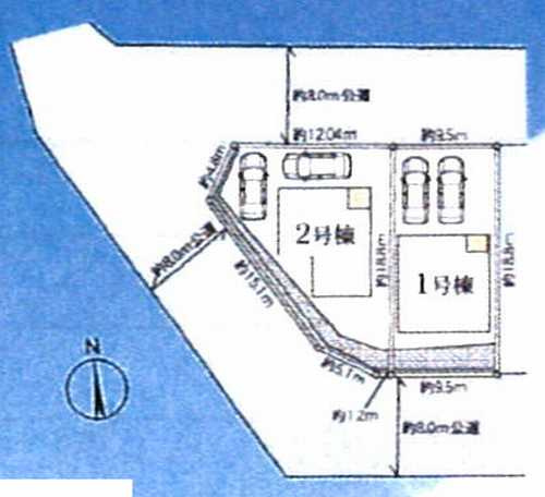 藤沢市片瀬山１丁目　新築戸建全2棟　１号棟の区画図