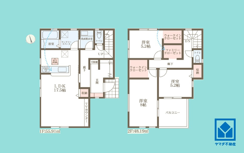尼崎市杭瀬北新町１丁目 全１棟 １号棟の間取り|3LDK、土地面積95.87平米、建物面積104.10平米、木造2階建。2026年7月完成済み。リーブルガーデンS尼崎市杭瀬北新町、新築分譲住宅全1棟の1号棟です。