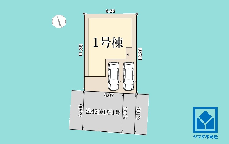 尼崎市杭瀬北新町１丁目 全１棟 １号棟の区画図|設計住宅性能評価で耐震等級の他、維持管理対策等級、ホルムアルデヒド等級（内装及び天井裏等）、耐風等級、劣化対策等級など6項目で最も高い等級を取得。完成後に建設性能評価もW取得予定です。