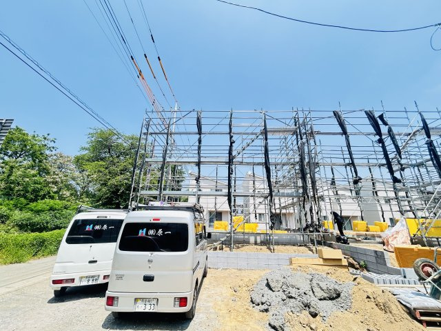 新築　前橋市川原町第４　クレイドルガーデン　1号棟の外観|現地写真　2026年7月完成予定！類似物件のご内覧等、お気軽にお問合せください♪　							
　							
