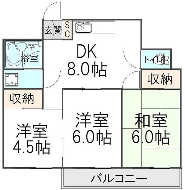 サンフィールドハイツの間取り