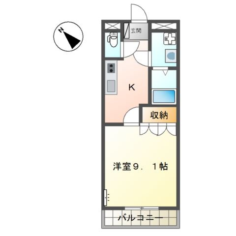 宗像市原町のアパートの間取り