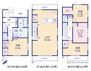 福岡市博多区南本町１期　１号棟の間取り