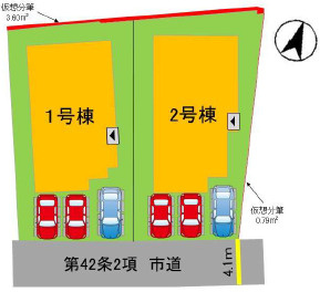 西区上山門2丁目8期2号棟の区画図