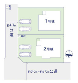 大野城市南ケ丘３期　２号棟の区画図