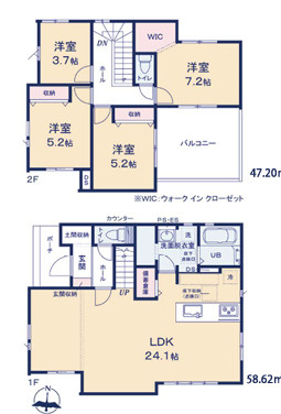 大野城市南ケ丘３期　２号棟の間取り