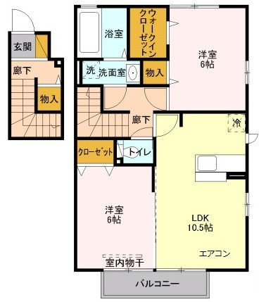 サンモールBの間取り|反転タイプ