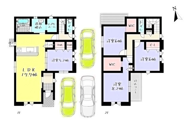 Adoble＋ーアドブル＋ー小倉北区中井5丁目1期　【小倉北区　新築戸建て】の間取り|Adoble＋ーアドブル＋ー小倉北区中井5丁目1期　【小倉北区　新築戸建て】