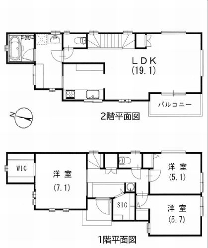 【間取り】 | 【仲介手数料０円】相模原市南区上鶴間2丁目　中古一戸建て | 相模原市南区上鶴間2丁目　中古一戸建て