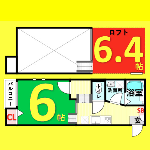 Chaton高畑　名古屋市賃貸　仲介手数料無料の間取り