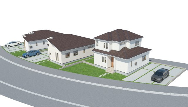 ＋＋南城市佐敷津波古－B　号棟（全３棟）の外観パース