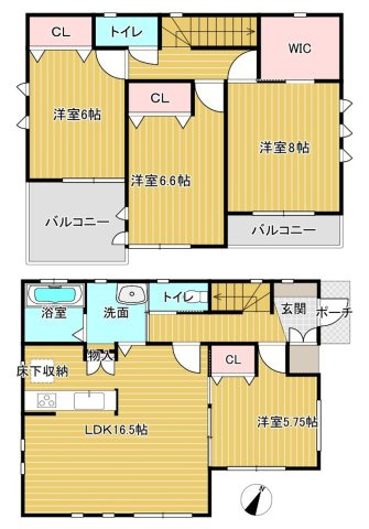 さいたま市西区内野本郷　中古戸建ての間取り