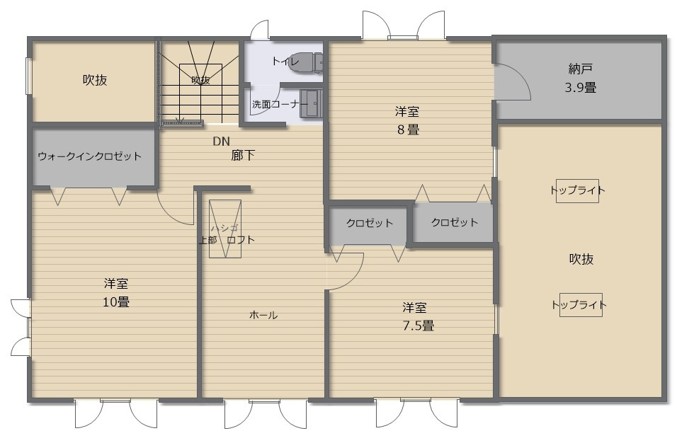 勝田郡奈義町中古住宅　4LDK＋S＋倉庫の間取り|2F