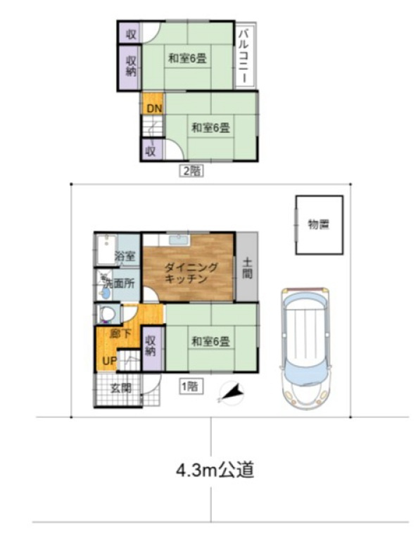 鴻巣糠田リフォーム戸建Ⅱの間取り