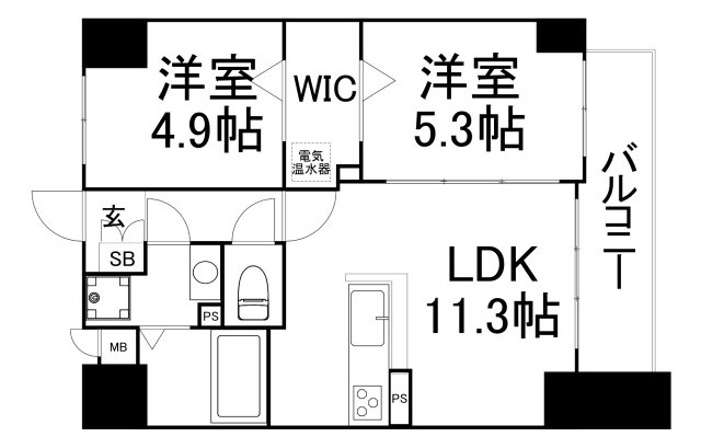 【間取り】 | メゾンクラウン鷺洲