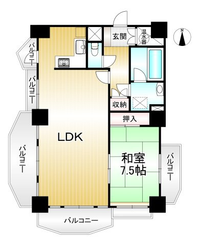 マリンシャトウ山海の間取り|間取図　※図面と現況が異なる場合は現況優先といたします。
