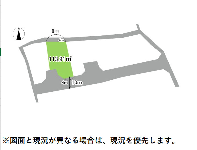 売土地　三島市青木の土地図|土地図です。陽当たり良好な売土地です。