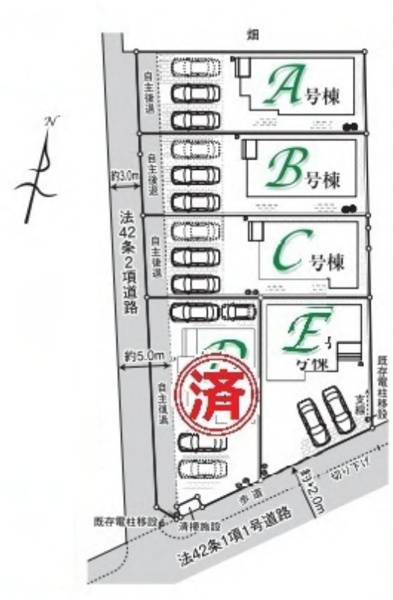【E号棟　区画図】