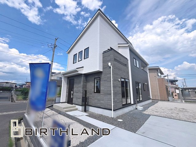 新築戸建・新築建売　福島市笹谷道場　笹谷小・信陵中の外観|全居室南向きで南側にはお庭がございますので、陽当たりが良く気持ちの良いお家です！