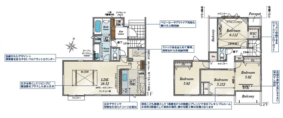 川越市下広谷新築戸建の間取り