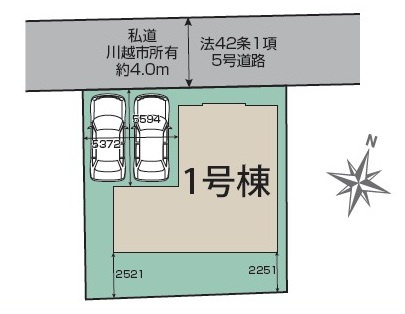 川越市下広谷新築戸建の区画図