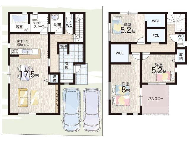 ■尼崎市杭瀬北新町　新築一戸建ての間取り