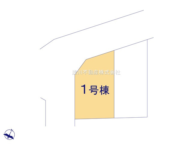八王子市　西寺方町　新築一戸建て　０１期の区画図|～前面6ｍ道路　角地につき陽当たり・風通し良好です～