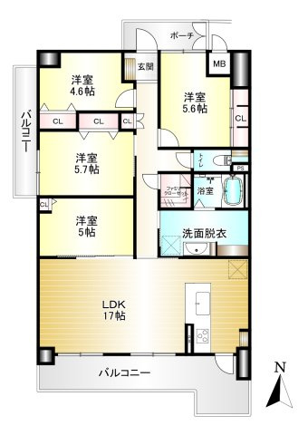 ダイアパレス大和八木の間取り|3LDK　専有面積：92.34㎡