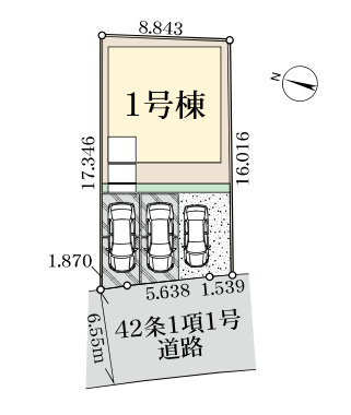 白岡市篠津　第３　新築一戸建て　リーブルガーデン　01の区画図|１号棟