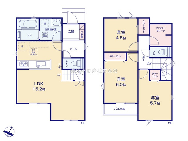 八王子市　西寺方町　新築一戸建て　０１期の間取り|～南向き3SLDK　開放感のあるワンフロアリビングの間取り～