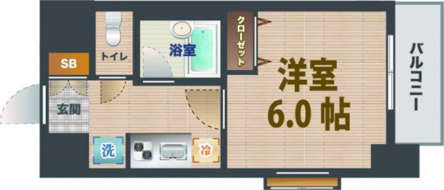 【間取り】 | ラグジュアリーアパートメント中野坂上 | 1Kのお部屋です。