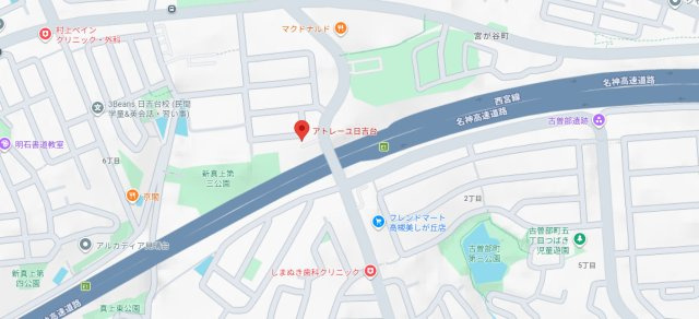 アトレーユ日吉台の地図