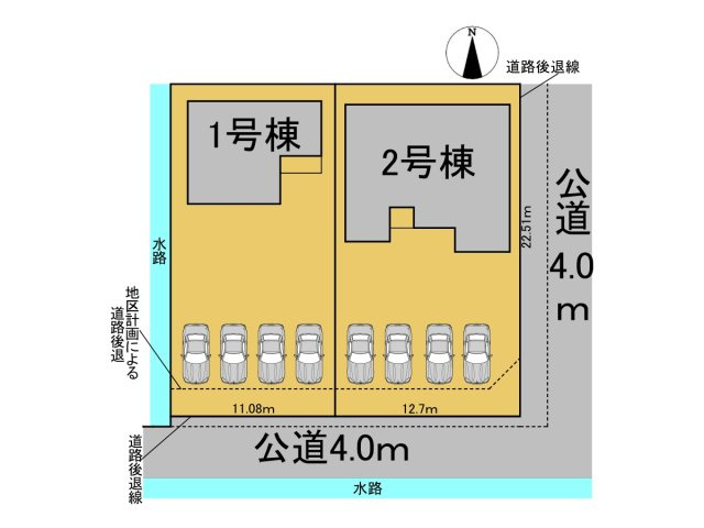 リーブルガーデン　岐阜市茶屋新田2丁目　全2区画分譲の区画図|■区画図
■YAMADA電機の　ヤマダ不動産　株式会社リライフ　
いつでもお問合わせ下さい。