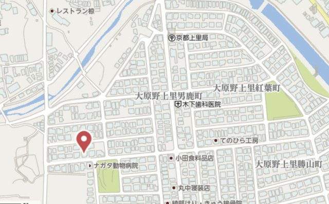 京都市西京区大原野上里男鹿町　新築戸建の地図