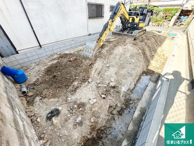 大阪市東住吉区住道矢田　第23期　新築一戸建ての外観|周辺は落ち着いた街並みの住宅地！子育てがしやすい住環境です！まだ未完成ですが、現地でしかわからない事もございます。是非一度ご覧ください。