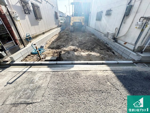 大阪市東住吉区住道矢田　第23期　新築一戸建ての外観|周辺は落ち着いた街並みの住宅地！子育てがしやすい住環境です！まだ未完成ですが、現地でしかわからない事もございます。是非一度ご覧ください。