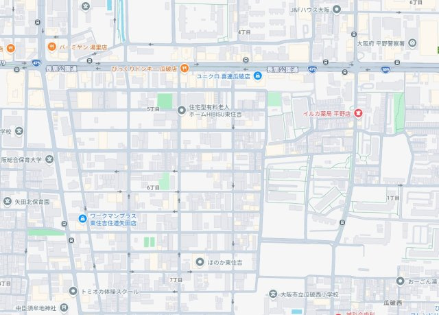 大阪市東住吉区住道矢田　第23期　新築一戸建ての地図