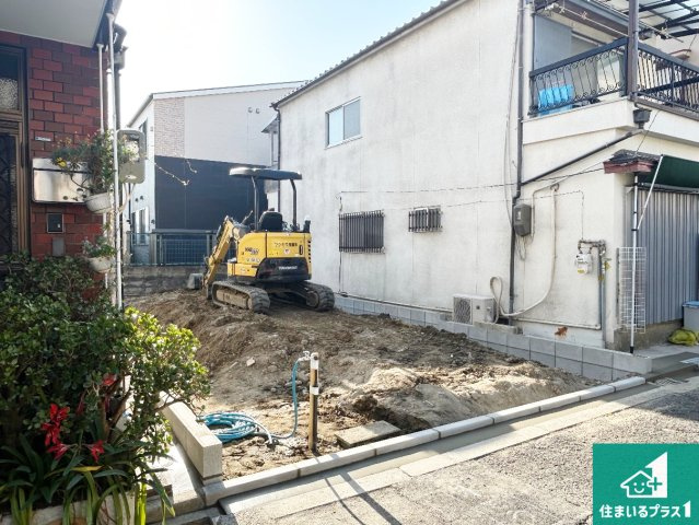 大阪市東住吉区住道矢田　第23期　新築一戸建ての外観|周辺は落ち着いた街並みの住宅地！子育てがしやすい住環境です！まだ未完成ですが、現地でしかわからない事もございます。是非一度ご覧ください。