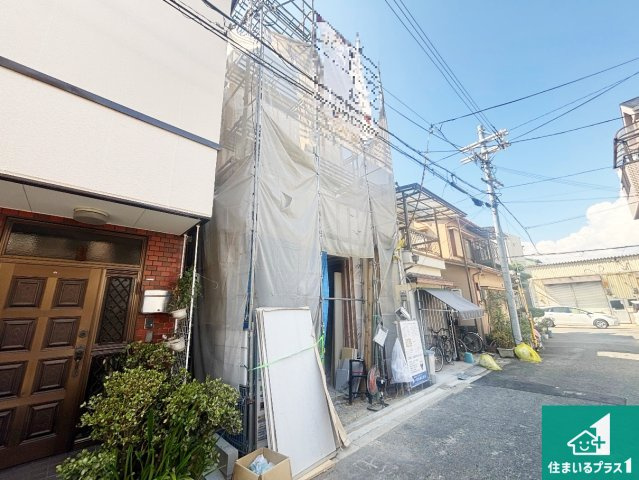 大阪市東住吉区住道矢田　第23期　新築一戸建ての外観|周辺は落ち着いた街並みの住宅地！子育てがしやすい住環境です！まだ未完成ですが、現地でしかわからない事もございます。是非一度ご覧ください。