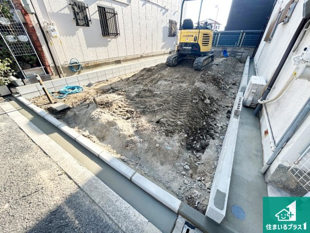 大阪市東住吉区住道矢田　第23期　新築一戸建ての外観|周辺は落ち着いた街並みの住宅地！子育てがしやすい住環境です！まだ未完成ですが、現地でしかわからない事もございます。是非一度ご覧ください。