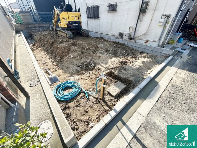 大阪市東住吉区住道矢田　第23期　新築一戸建ての外観|周辺は落ち着いた街並みの住宅地！子育てがしやすい住環境です！まだ未完成ですが、現地でしかわからない事もございます。是非一度ご覧ください。