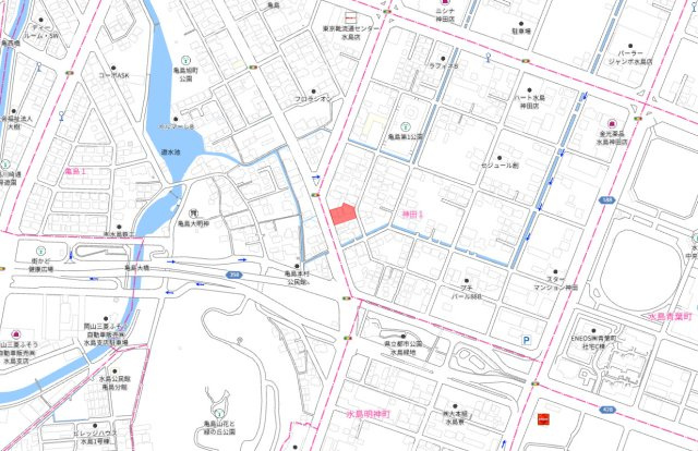 倉敷市神田　1区画の地図