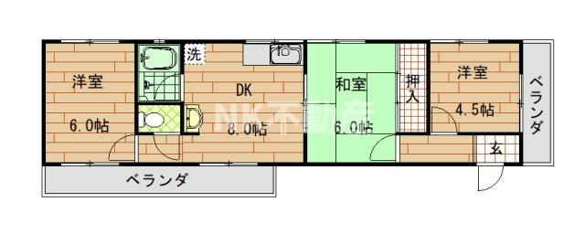 【間取り】 | 清光マンション（久宝寺口賃貸） | 間取りです