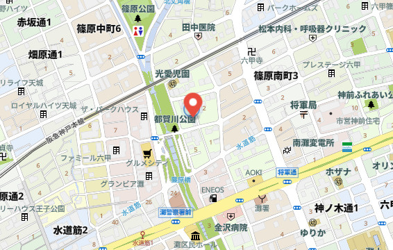 神戸市灘区篠原南町5丁目　新築戸建の地図