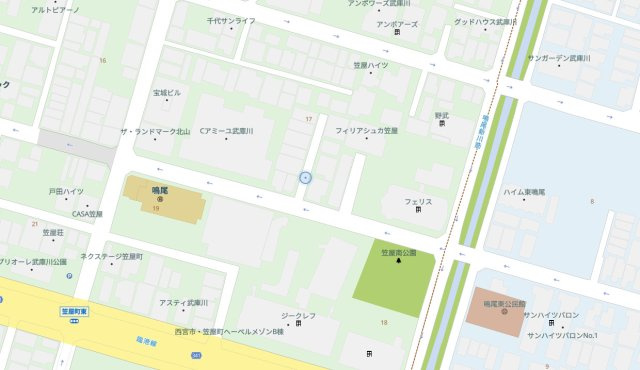 西宮市笠屋町　中古戸建の地図