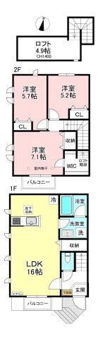 【間取り】 | 新築(仮称)Casa Stella/カーサステッラ | カップルさんやファミリーさんにもオススメの3LDKタイプ！なんと言っても角部屋・二面採光なのが嬉しい♪