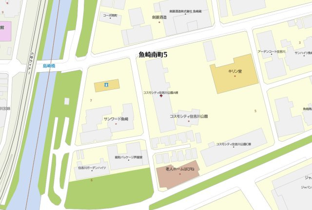 コスモシティ住吉川公園A棟の地図