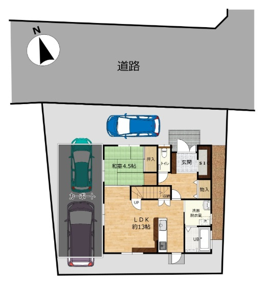 新潟市東区河渡新町1丁目の区画図