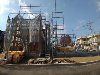 久留米市宮ノ陣５丁目の新築一戸建の前面道路含む現地写真| 